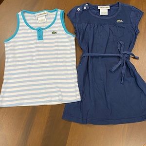 Girls Lacoste dress and tank top bundle